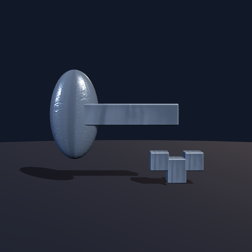 Generated view of Ornate Three-Tooth Skeleton Key