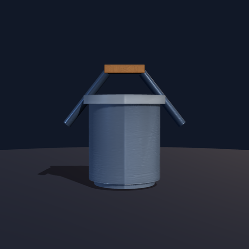 Generated view of Reinforced metal water bucket with handle