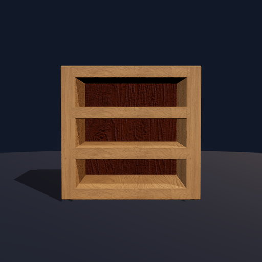 Generated view of sturdy wooden bookcase shelf