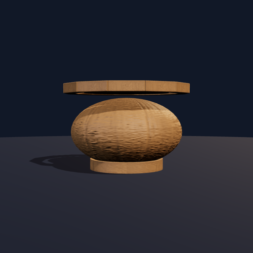 Generated view of Broad Raised-Rim Wooden Serving Bowl