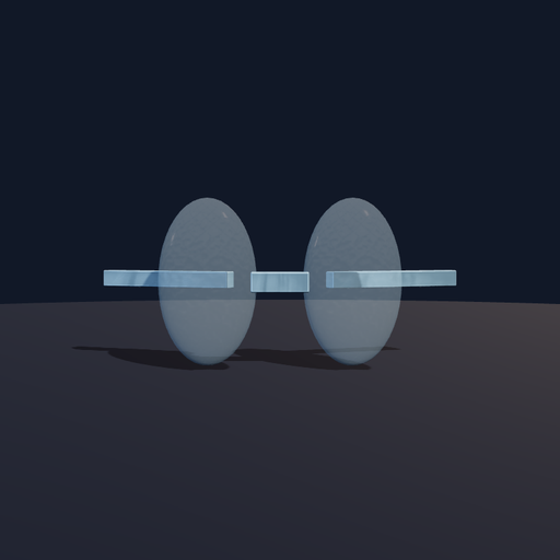 Generated view of Clear glass explorer goggles with a metal bridge