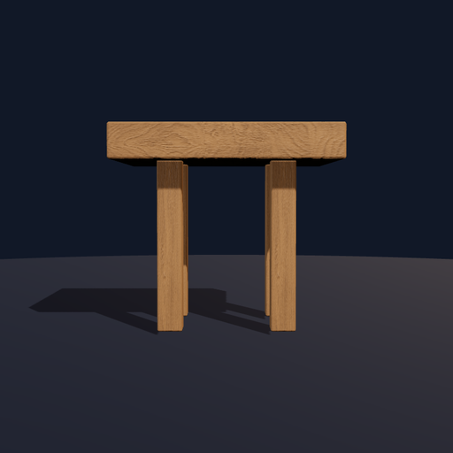 Generated view of Four-Leg Wooden Work Table