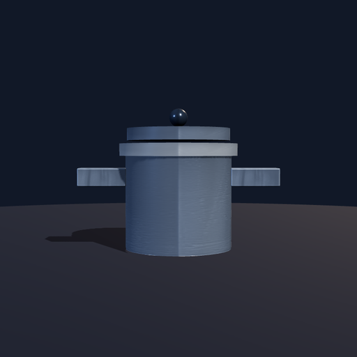 Generated view of lidded metal cooking pot