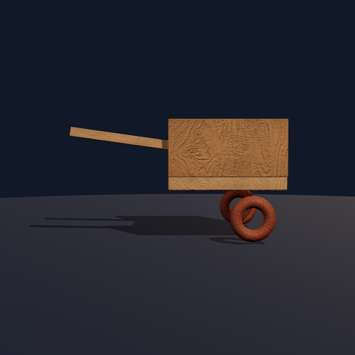 Generated view of Wooden Two-Wheeled Hand Cart